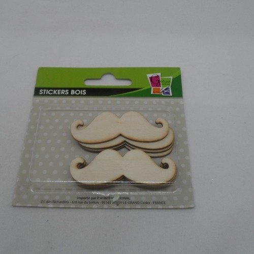 N°2002 stickers bois adhésif en forme de moustaches