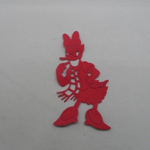 N°1091  canard dessin animé fille en papier  rouge  découpage  fin