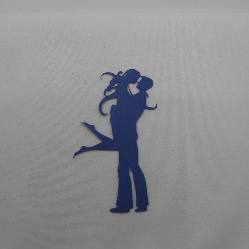 N°1143 couple d'amoureux  romantique en papier bleu marine