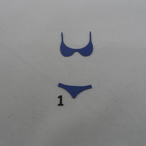 N°1162   maillot de bain  2 pièces  n°1 en papier  bleu marine  découpage  fin