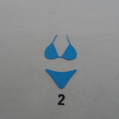 N°1162   maillot de bain  2 pièces  n°2 en papier  bleu turquoise  découpage  fin