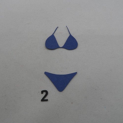 N°1162   maillot de bain  2 pièces  n°2 en papier  bleu marine  découpage  fin