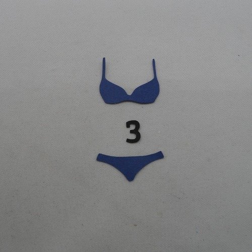 N°1162   maillot de bain  2 pièces  n°3 en papier  bleu marine découpage  fin