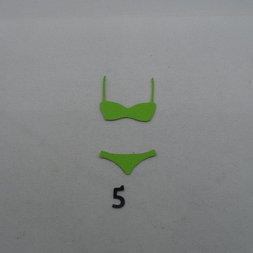 N°1162   maillot de bain  2 pièces  n°5 en papier vert découpage  fin