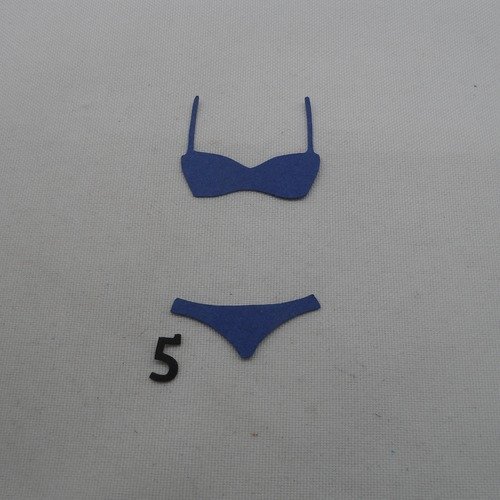 N°1162   maillot de bain  2 pièces  n°5 en papier bleu marine découpage  fin