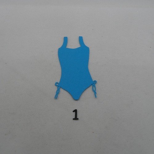 N°1164   maillot de bain  1 pièce  n°1 en papier bleu turquoise  découpage  fin