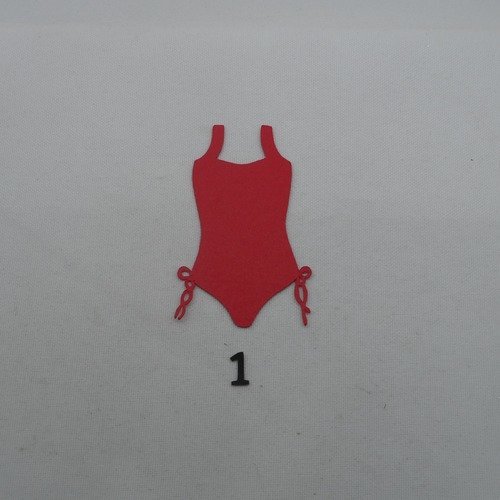 N°1164   maillot de bain  1 pièce  n°1 en papier rouge  découpage  fin
