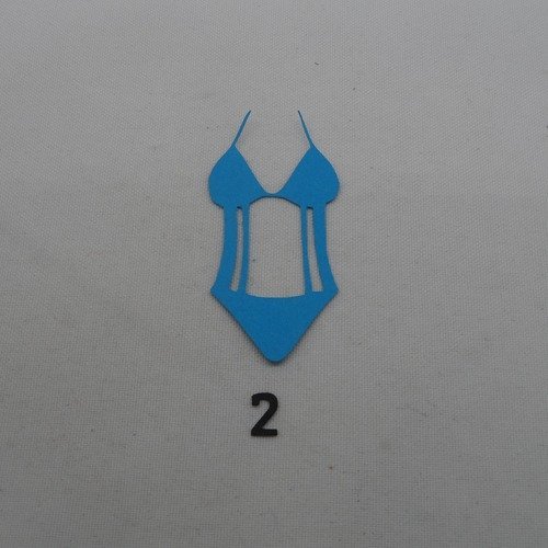 N°1164   maillot de bain  1 pièce  n°2 en papier bleu turquoise  découpage  fin