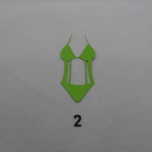 N°1164   maillot de bain  1 pièce  n°2 en papier vert  découpage  fin