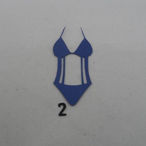 N°1164   maillot de bain  1 pièce  n°2 en papier bleu marine  découpage  fin