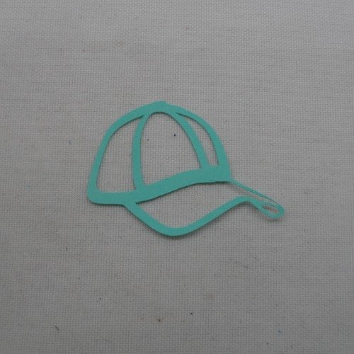 N°1165   casquette évidée  n°1 en papier  vert turquoise  découpage  fin