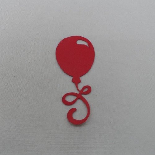 N°444 petit ballon en papier  rouge  découpage fin