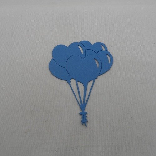 N°810 grappe de ballons cœurs  en papier bleu foncé  découpage fin