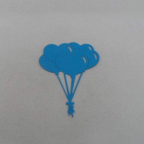 N°810 grappe de ballons cœurs  en papier bleu turquoise  découpage fin
