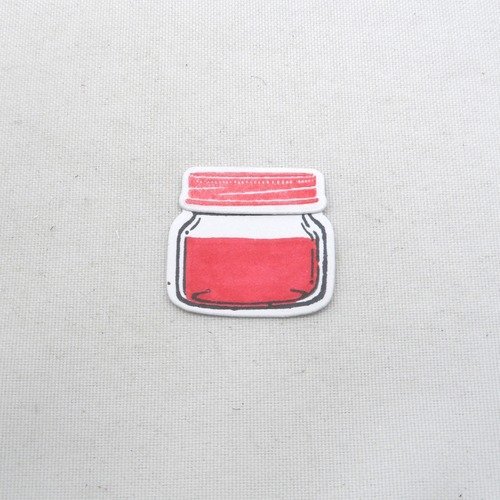 N°1185 d'un pot de peinture  rouge  avec son couvercle en 2 pièces découpe coloré + tampon