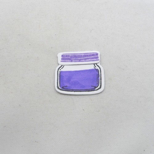 N°1185 d'un pot de peinture  violet  avec son couvercle en 2 pièces découpe coloré + tampon