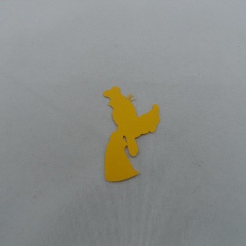 N°1058  dingo  de profil  en papier jaune   découpage  fin
