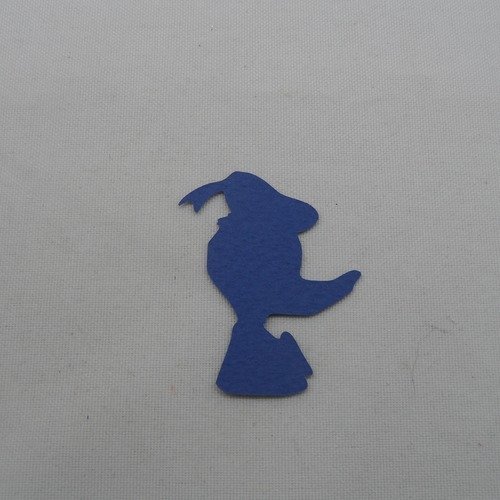 N°1070  canard dessin animé de profil  en papier  bleu marine a  découpage  fin