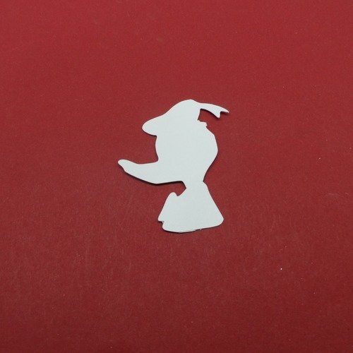 N°1070  canard dessin animé de profil  en papier blanc découpage  fin