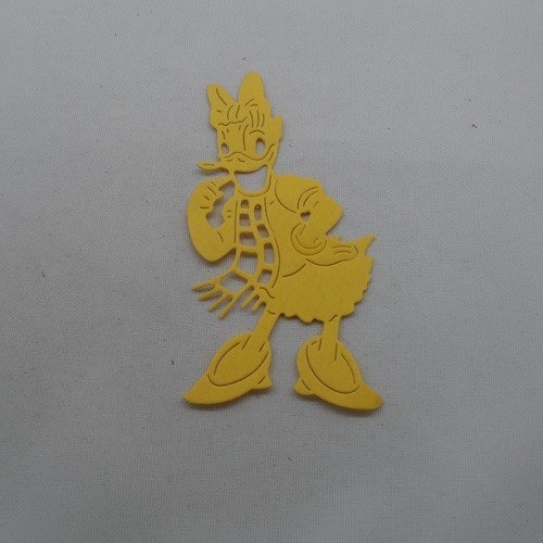 N°1091  canard dessin animé fille en papier  jaune  découpage  fin