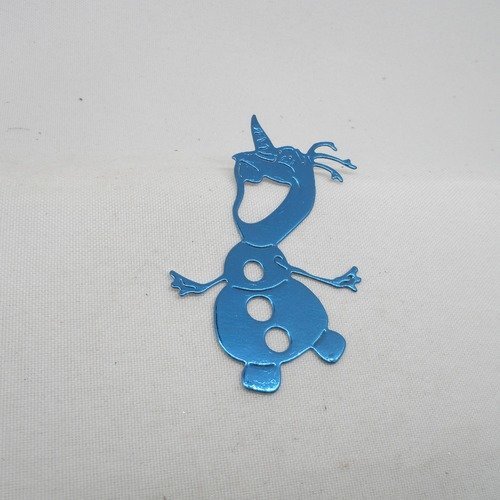 N°943 un bonhomme de neige olaf en papier bleu  métallisé