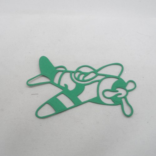 N°903  un avion  en papier vert n°2   style manège jouet