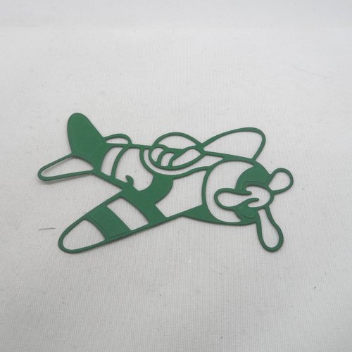 N°903  un avion  en papier vert n°3   style manège jouet