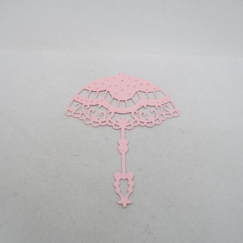 N°65 ombrelle en papier rose n°1 découpage et embossage  très fin 