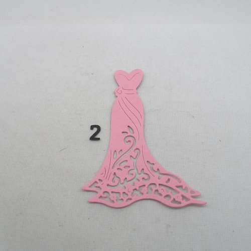 N°25 d'une petite robe élégante en papier   rose   n°2  découpage fin