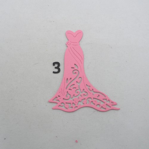 N°25 d'une petite robe élégante en papier   rose   n°3  découpage fin