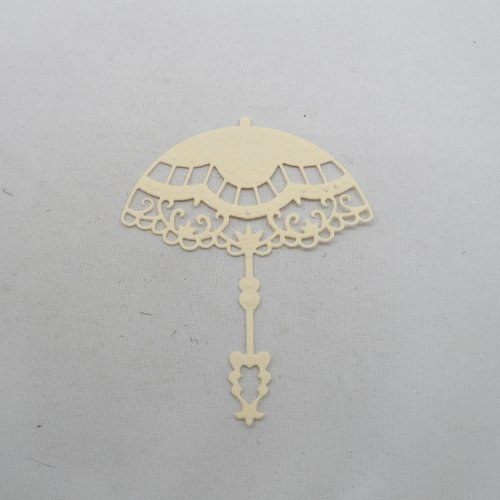 N°65 ombrelle en papier ivoire découpage et embossage  très fin 