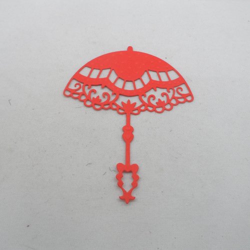 N°65 ombrelle en papier  orange foncé  découpage et embossage  très fin