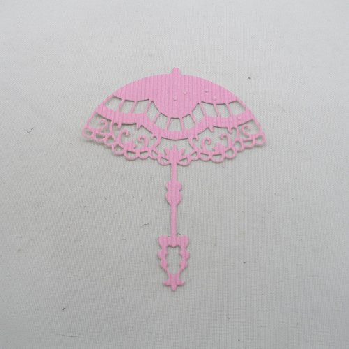 N°65 ombrelle en papier tapisserie  rose  découpage et embossage  très fin 