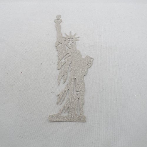 N°913 de la statue de la liberté en papier tapisserie  lin beige   découpage fin