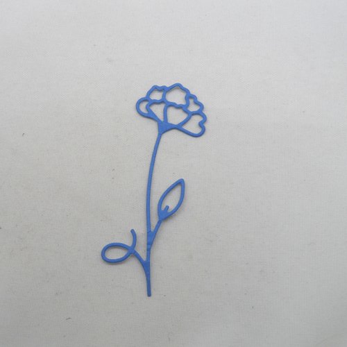 N°805  jolie fleur n°2 fine  en papier bleu   découpage fin