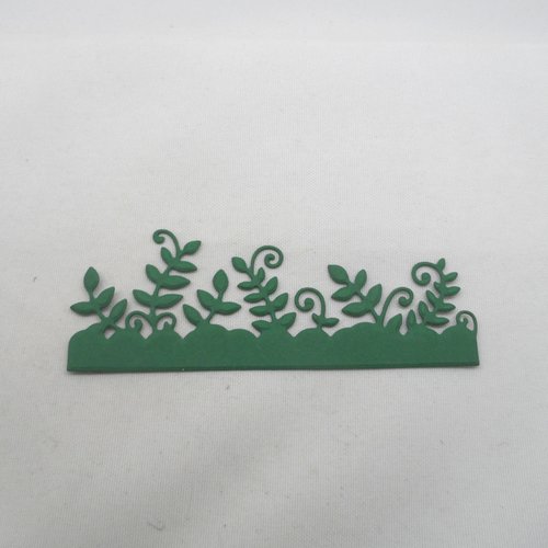 N°616 jolie bordure en feuillage  en papier  vert foncé  b gaufrage  découpage  fin