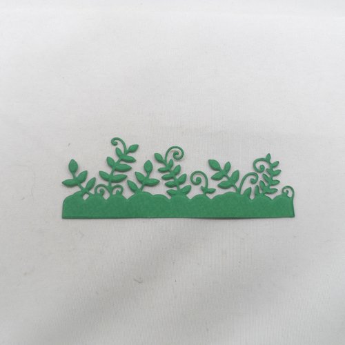 N°616 jolie bordure en feuillage  en papier  vert foncé  c gaufrage  découpage  fin