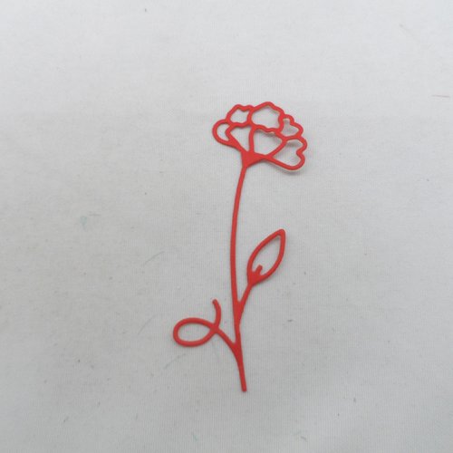 N°805  jolie fleur n°2 fine  en papier rouge a découpage fin