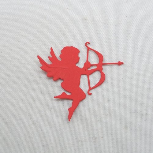 N°1225 cupidon  avec son arc et une flèche    en papier  rouge