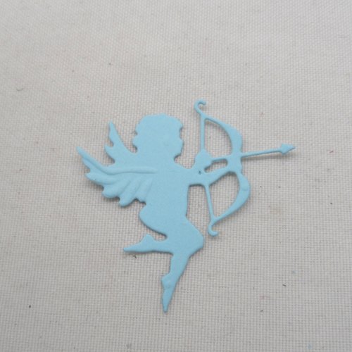N°1225 cupidon  avec son arc et une flèche    en papier  bleu ciel