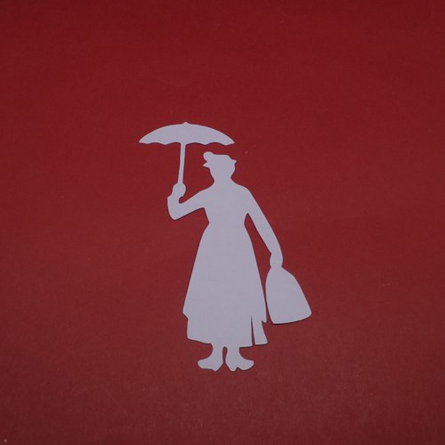 N°537 mary poppins avec son parapluie et son sac    en papier violet
