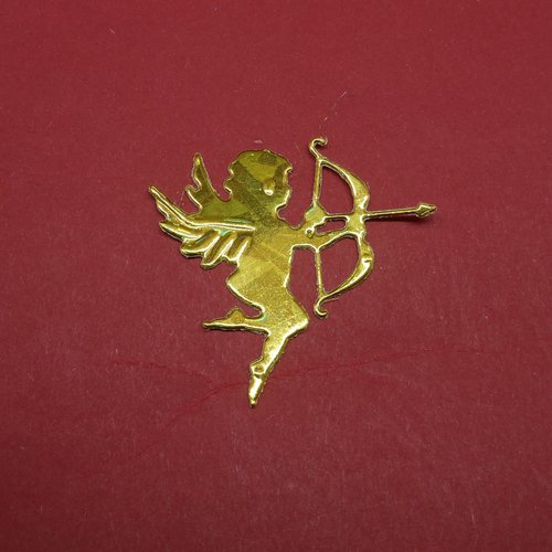N°1225 cupidon  avec son arc et une flèche    en papier doré avec hologramme