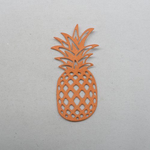 N°773 b fruit ananas   en papier orange "rouille"  découpage 