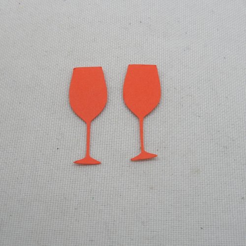 N°400 lot de 2 verres à  pied en papier orange