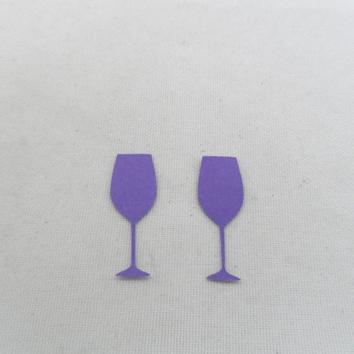 N°400 lot de 2 verres à  pied en papier tapisserie violet