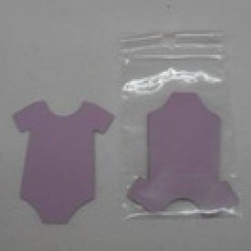 N°20 lot de 5 petits bodys en papier violet n°1   pour  embellissement