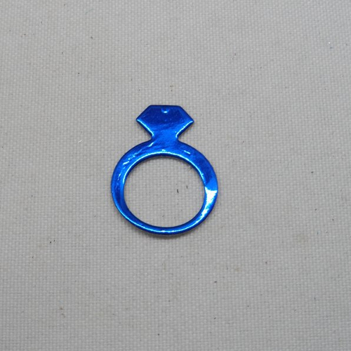 N°1259 une bague avec un "diamant" en papier bleu  hologramme