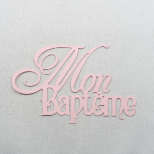 N°1322 mots mon baptême   en papier rose