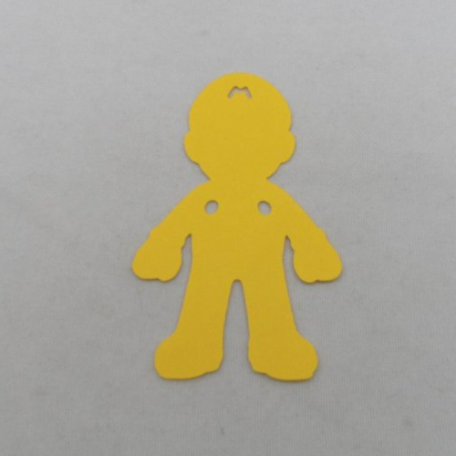 N°357 personnage mario en papier jaune découpage