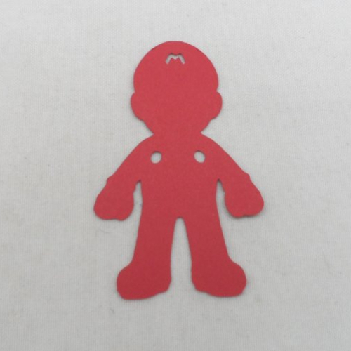 N°357 personnage mario en papier rouge découpage